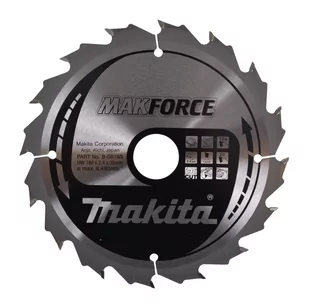 Makita B-08193 piła tarczowa do cięcia drewna 180x30 mm 16 zębów T.C.T. M-Force - Tarcze do pił - miniaturka - grafika 1