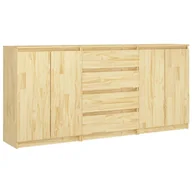 Meble do sypialni - Komplet 3 szafek drewna z litego sosnowego E2-E19 - miniaturka - grafika 1