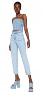 Spodnie damskie - TRENDYOL JEANSY MOM JEANS WYSOKI STAN JASNY NIEBIESKI 36 5AA - miniaturka - grafika 1