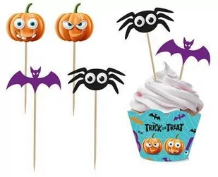 Godan Zestaw pikerów i papilotek do muffinek BOO 6 szt. - Dekoracje i nakrycia stołu na imprezę - miniaturka - grafika 1