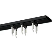 Karnisze - Szyna sufitowa DECASTYL podwójna z agrafkami 250 cm Czarny - miniaturka - grafika 1