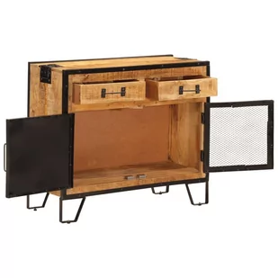 Szafka, 80x31x66 cm, lite surowe drewno mango i metal Lumarko! - Szafki do salonu Szafka, 80x31x66 cm, lite surowe drewno mango i metal Lumarko! - Szafki do salonu - miniaturka - grafika 3