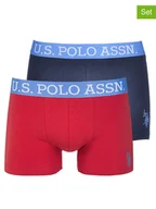 Majtki damskie - U.S. Polo Assn. Bokserki (2 pary) w kolorze granatowym i czerwonym - miniaturka - grafika 1