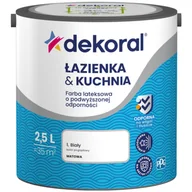 Farby wewnętrzne - Farba lateksowa o podwyższonej odporności ŁAZIENKA KUCHNIA Biały 2,5 l Dekoral - miniaturka - grafika 1