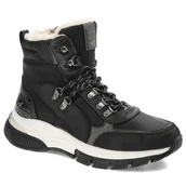 Botki damskie - Czarne Botki Mustang Damskie Ocieplane Obuwie - miniaturka - grafika 1