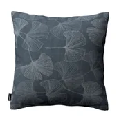 Poszewki na poduszki - Dekoria Poszewka Kinga na poduszkę szaro-srebrne liście miłorzębu na grafitowym tle 50 × 50 cm Venice 102-143-52 - miniaturka - grafika 1