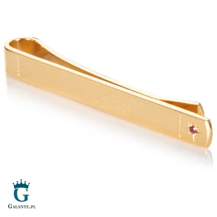 Złota spinka do krawata z rubinem SK-9008 - Spinki do mankietów i krawatów - miniaturka - grafika 1