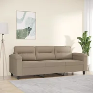 Sofy i kanapy - vidaXL 3-osobowa sofa, taupe, 180 cm, tapicerowana mikrofibrą - miniaturka - grafika 1
