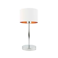 Lampy stojące - Nowoczesna biała lampka stołowa nocna na stolik do salonu NICEA GOLD - miniaturka - grafika 1