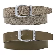 Paski - Levi's Dwustronny pasek unisex Core, szarobrązowy, 110 cm - miniaturka - grafika 1