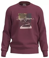 Bluzy męskie - Pepe Jeans Bluza męska Melbourne, czerwona (Crushed Berry), S, Czerwony (Crushed Berry), S - miniaturka - grafika 1