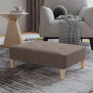 shumee shumee Podnóżek kolor taupe 78x56x32 cm tapicerowany tkaniną - Pufy i podnóżki - miniaturka - grafika 1