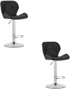 Hoker WEST - ekoskóra czarny / baza chrom x 2 - Taborety i hokery - miniaturka - grafika 1