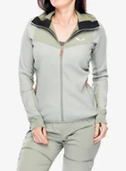 Bluzy sportowe damskie - Bluza polarowa damska Salewa Puez Waffle Hyb PL HD Jacket - shadow - miniaturka - grafika 1