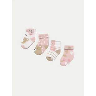 Zestaw 4 par wysokich skarpet dziecięcych Mayoral 9867 Różowy - Skarpetki dla dzieci - miniaturka - grafika 1