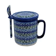 Zaparzacze i kawiarki - Ceramiczny kubek z zaparzaczem Bolesławiec - miniaturka - grafika 1
