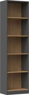 Elior Wysoki otwarty regał dąb artisan + antracyt - Trovi - Regały - miniaturka - grafika 1