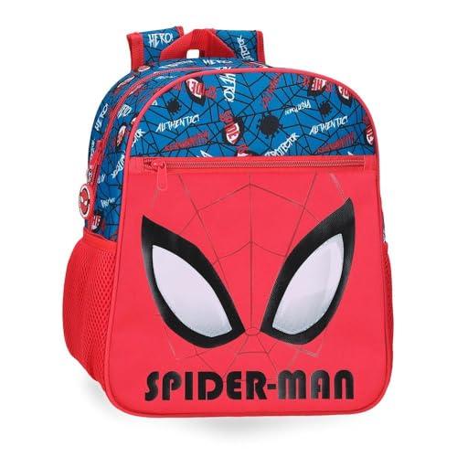 Joumma Marvel Spiderman Authentic Plecak szkolny adaptacyjny do wózka czerwony 27 x 33 x 11 cm Poliester 9,8 l, Czerwone, Plecak szkolny z możliwością dostosowania do wózka