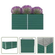 Donice - The Living Store Donica do podwyższonej grządki - 160x80x77 cm - stal - zielona - Skrzynia Do Podniesionej Grządki - miniaturka - grafika 1