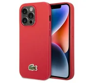 Etui i futerały do telefonów - Lacoste LCHMP14LPVCR Hardcase Iconic Petit Pique MagSafe do iPhone 14 Pro Czerwony - miniaturka - grafika 1