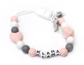 Akcesoria do smoczków - Silikonowa zawieszka z imieniem KLARA prezent niej - miniaturka - grafika 1