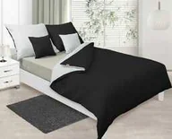 Pościel - Matex Pościel satynowa 160x200 Double Face biała czarna 01+48 KG - miniaturka - grafika 1