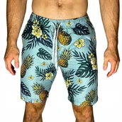Kąpielówki męskie - Spodenki Plażowe Szorty Młodzieżowe Męskie Hawajskie Kąpielówki Siatka L - miniaturka - grafika 1