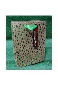 Opakowania i torebki na prezenty - torebka prezentowa mała zielone gwiazdki - miniaturka - grafika 1
