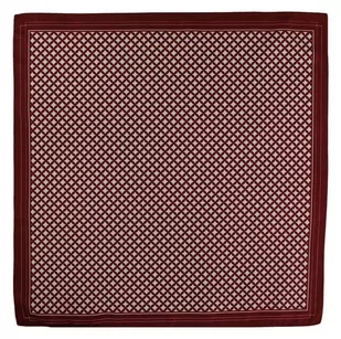 Bordowo-Biała Elegancka Poszetka Męska - CHATTIER - Stylowa, Wzór Geometryczny - Chattier - Apaszki i szaliki męskie - miniaturka - grafika 1