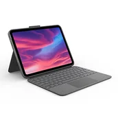 Akcesoria do tabletów i e-booków - Logitech Combo Touch, etui z odłączaną klawiaturą do iPada (10. generacji) z precyzyjnym trackpadem, pełnowymiarową podświetlaną klawiaturą i technologią Smart Connector, QWERTY US Intl - Szary - miniaturka - grafika 1