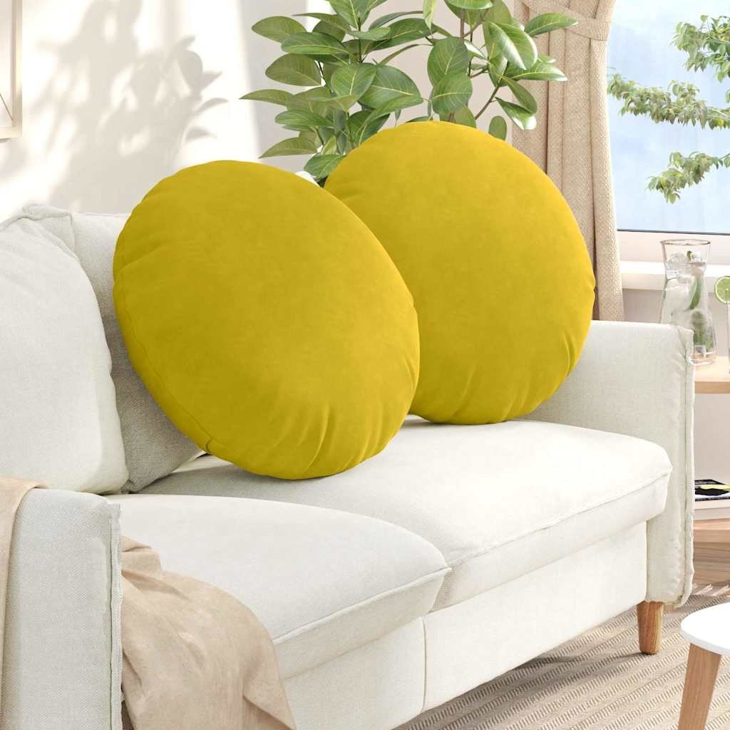 vidaXL Poduszki na siedziska 2 pcs Żółty 80 x 29 cm Aksamit 42014255