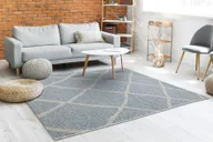 Dywany - Dywan HOUSE SZNURKOWY SIZAL 40345 Kratka, płaskie tkanie, efekt wełny szary / niebieski 80x150 cm - miniaturka - grafika 1