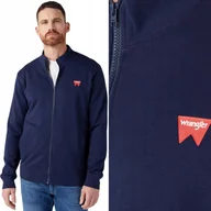 Bluzy męskie - Wrangler FUNNEL NECK ZIP Real Navy BAWEŁNIANA GRANATOWA ROZPINANA BLUZA 3XL - miniaturka - grafika 1