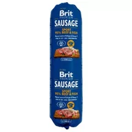 Mokra karma dla psów - Brit Sausage Beef & Fish 800g PBRI252_PAK12 - miniaturka - grafika 1