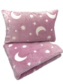 Koce i narzuty dla dzieci - 130 x 155 Komplet Kocyk Poduszka Księżyc świecący w ciemności - miniaturka - grafika 1