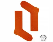Skarpetki męskie - Pomarańczowe skarpetki w prążki z wełny merino 36-40 - miniaturka - grafika 1