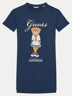 Guess Sukienka codzienna J5RK28 KAD74 Niebieski Regular Fit - Sukienki i spódniczki dla dziewczynek - miniaturka - grafika 1