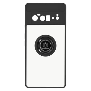 Etui do Google Pixel 6 Pro Bi-materiał z metalowym pierścieniem - czarne - Etui i futerały do telefonów - miniaturka - grafika 1
