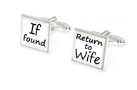 Spinki do mankietów i krawatów - Spinki Koszulowe If Found Return To Wife - miniaturka - grafika 1