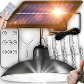 Lampy ogrodowe - LAMPA SOLARNA LED ZEWNĘTRZNA OGRODOWA ŻYRANDOL WISZĄCA + PILOT WYDAJNA - miniaturka - grafika 1
