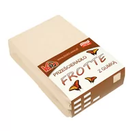 Prześcieradła - Prześcieradło frotte z gumką KARO 200x220 cm, beżowe jasne 008 grube 200g/m2 - miniaturka - grafika 1