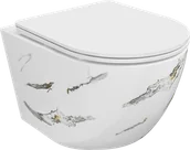 Miski WC - Mexen Lena miska wc Rimless z deską wolnoopadającą slim, duroplast, biała kamień - 30224091 - miniaturka - grafika 1