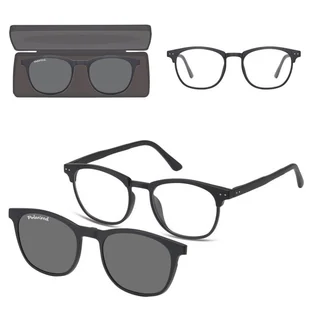Okulary pod korekcję z polaryzacyjną nakładką przeciwsłoneczną na magnes CLIP-M-TRC297-1 czarny - Okulary korekcyjne, oprawki, szkła - miniaturka - grafika 1