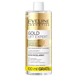 Eveline GOLD Lift Expert Luksusowy przeciwzmarszczkowy płyn micelarny 3w1 500ml 52309-uniw - Płyny micelarne - miniaturka - grafika 1