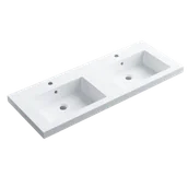 Umywalki - Balneo Umywalka nablatowa MILA biała 120x16 - miniaturka - grafika 1