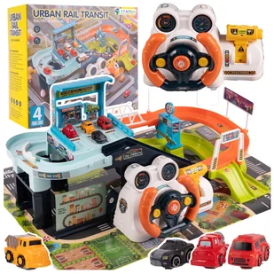 PARKING SAMOCHODOWY Z WINDĄ ELEKTRYCZNĄ INTERAKTYWNY Z KIEROWNICĄ 4 AUTKA Z957 - Zabawki interaktywne dla dzieci - miniaturka - grafika 1