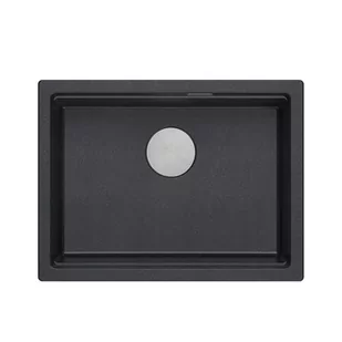 JOSH 110 GraniteQ zlewozmywak black diamond 59,5x45,1x21,5 cm 1-komorowy podwieszany z syfonem manualnym stal szlachetna - Zlewozmywaki - miniaturka - grafika 1