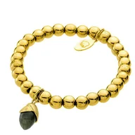 Bransoletki - Bransoletka damska z żołędziem, kamienie naturalne, kolor złoty - Manoki - miniaturka - grafika 1