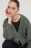 Swetry damskie - Roxy kardigan damski kolor zielony - miniaturka - grafika 1