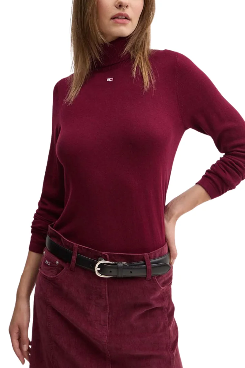 TOMMY JEANS Bordowy damski golf M